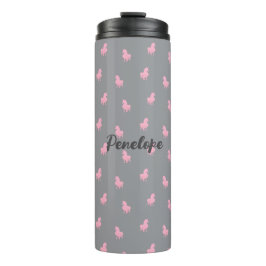 Unsichtbares rosa Einhorn auf Grau Thermosbecher