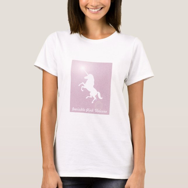 Unsichtbares rosa Einhorn T-Shirt (Vorderseite)