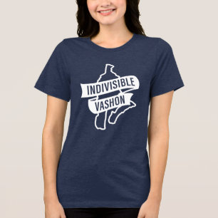 Unsichtbares Vashon-Logo in Weiß (dunkle Shirts) Tri-Blend Shirt