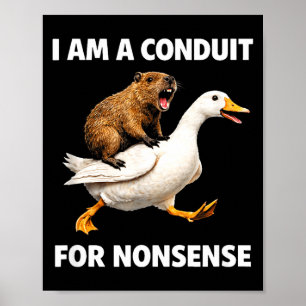 Unsinnige Leitung – lustige Tierfahrt für Humor-Fa Poster