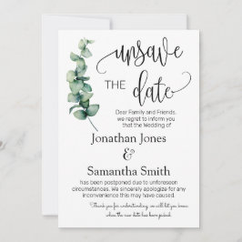 Unspeichern Sie die Daten Hochzeitstag ändern Grün Einladung