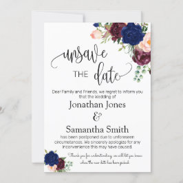 Unspeichern Sie die Daten Hochzeitstag ändern navy Einladung