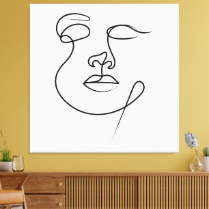 Unspoken – Minimalistische abstrakte One-Line-Gesi Leinwanddruck