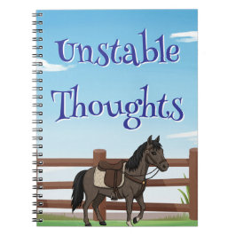Unstable Thoughts, horse and pasture  Notizblock