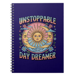 Unstoppable Daydreamer Sun Moon Retro Design Notizblock