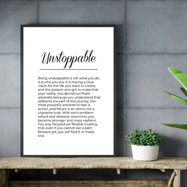 UNSTOPPABLE Inspiration Motivierend Wall Art Poster (Von Creator hochgeladen)