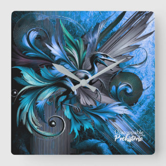 Unstoppable Raptor – Fuel Strength, Rule the Wild Quadratische Wanduhr