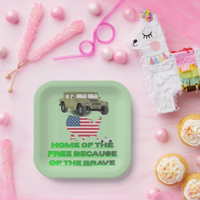 Unstoppable veterans pale green  pappteller (Party)