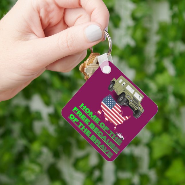 Unstoppable veterans wine colored schlüsselanhänger (Hand)