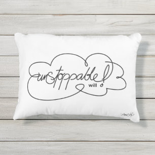 UNSTOPPABLE wird - Bold Cloud S - Black Script Kissen Für Draußen