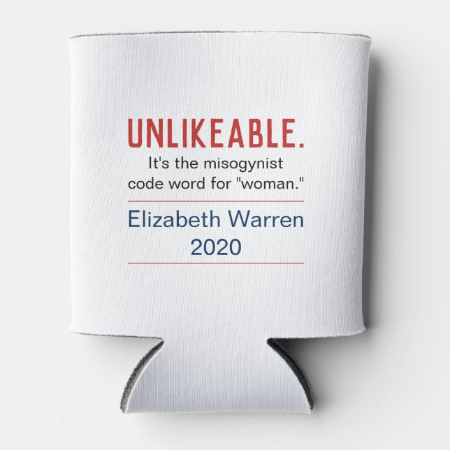 Unsympathische Frau Pro-Elizabeth Warren 2020 Dosenkühler (Vorderseite)