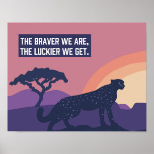 Untamed Cheetah Luckier 14"x 11" Art Print Poster
