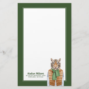 Unten addieren Weste-Tiger Ihren Namen Briefpapier