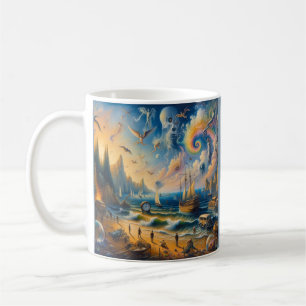 Unten am Meer: Eine surreale Küstenlandschaft der Kaffeetasse