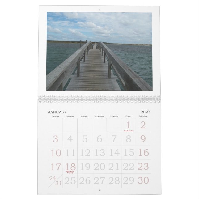 Unten durch das Meer, Kap Cape Cod Kalender (Jan 2027)