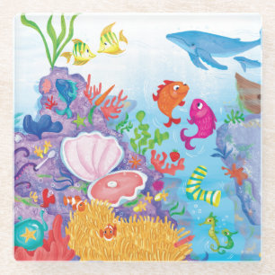 Unten im Ozean Glasuntersetzer