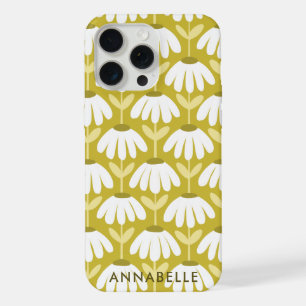 Unten Monogramm Name Dunkelgold Vintage Floral iPhone 15 Pro Max Hülle