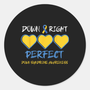 Unten Perfect Down Syndrome Awareness Runder Aufkleber