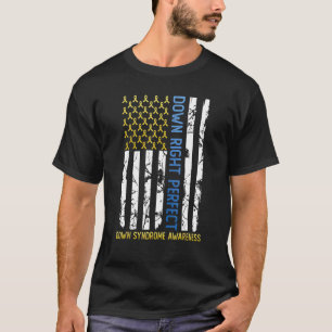 Unten rechts perfekte gelbe und blaue amerikanisch T-Shirt