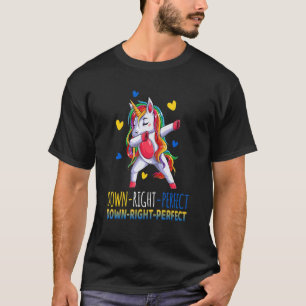 Unten rechts perfektes Down Syndrom Blau und Gelb T-Shirt