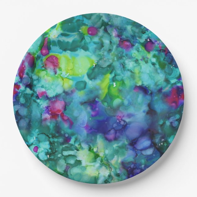 Unten stehend einige geheimnisvolle Ausdrücke: Pappteller (Vorderseite)