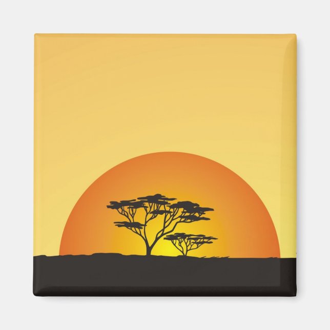 Unter afrikanischem Himmel: Afrikas Sonnenuntergan Magnet (Vorne)