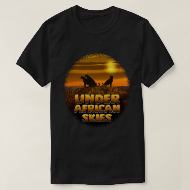 Unter afrikanischem Himmel | Sonnenuntergang-Safar T-Shirt (Design vorne)