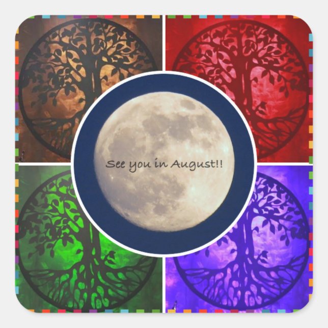 Unter August Himmel... Quadratischer Aufkleber (Vorderseite)