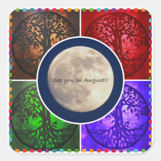 Unter August Himmel... Quadratischer Aufkleber