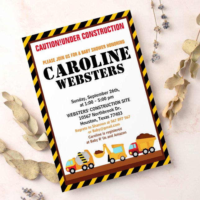 UNTER BAU Baby Shower Party Einladung (Von Creator hochgeladen)
