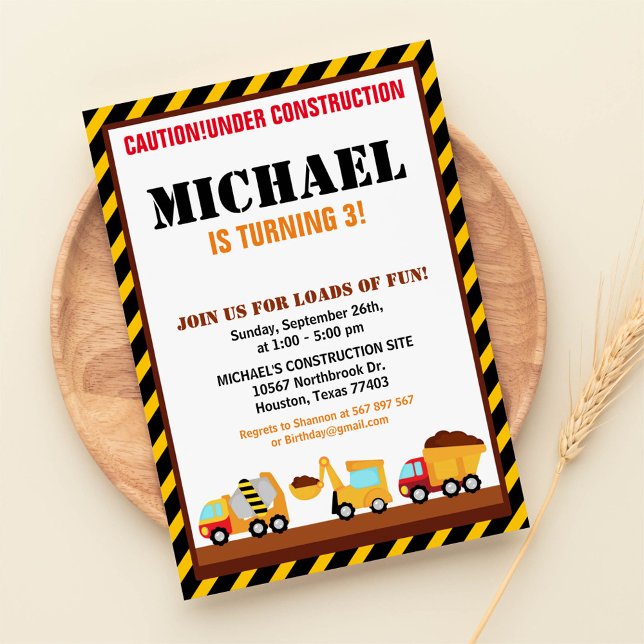 UNTER BAU Geburtstagspartei Einladung (Von Creator hochgeladen)