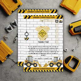 Unter Baugewerbekleidung Babydusche Dankeskarte