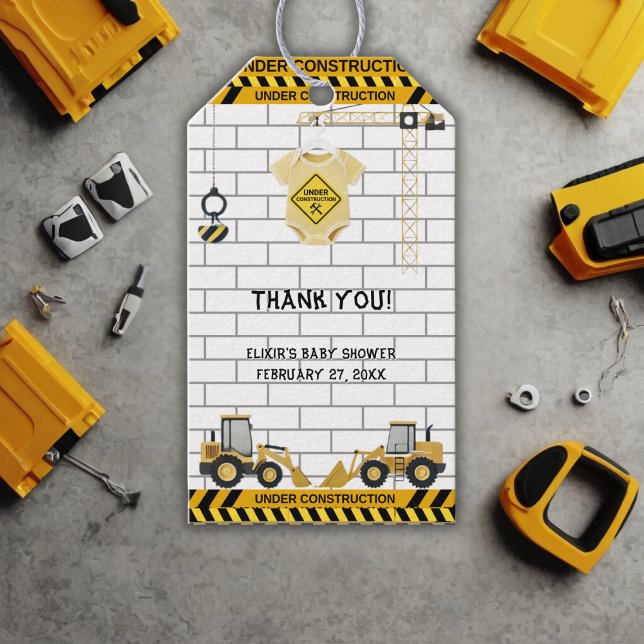 Unter Baugewerbekleidung Babydusche Geschenkanhänger (Von Creator hochgeladen)