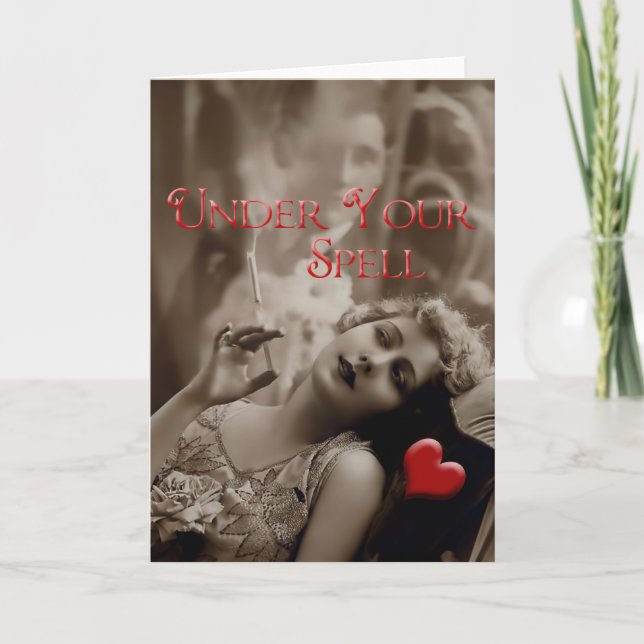 Unter deinem Zauber Vintages Valentine Feiertagskarte (Vorderseite)