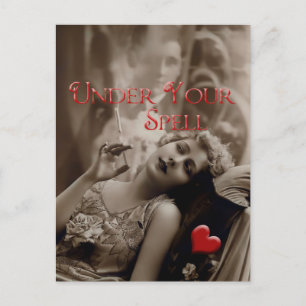 Unter deinem Zauber Vintages Valentine Feiertagspostkarte