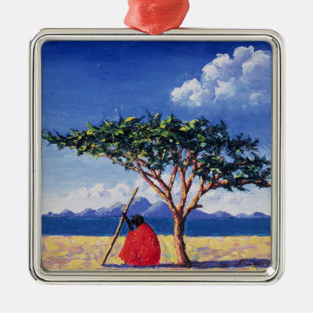 Unter dem Akazien-Baum 1991 Silbernes Ornament (Vorne)