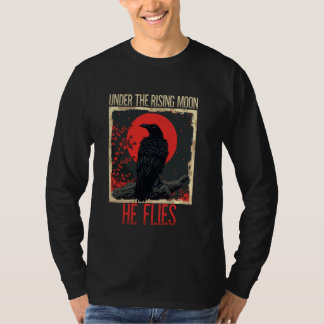 Unter dem aufstrebenden Mond Japanischer Vogel Bla T-Shirt
