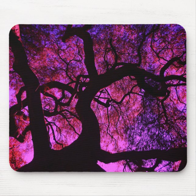 Unter dem Baum in Rosa und Lila Mousepad (Vorne)