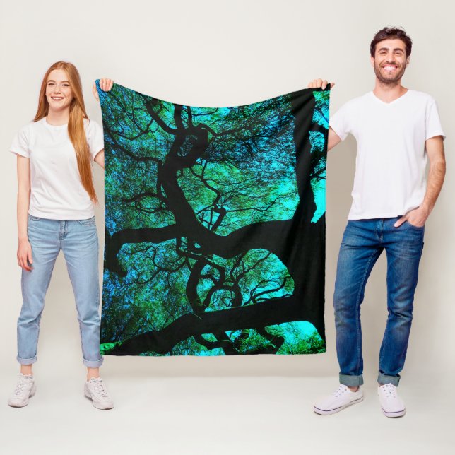 Unter dem Baum in Türkis Fleecedecke (Beispiel)