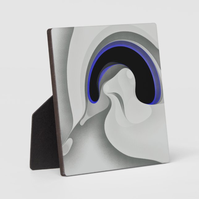 Unter dem Blau: Abstrakt grau, schwarz und blau Fotoplatte (Vorderseite)