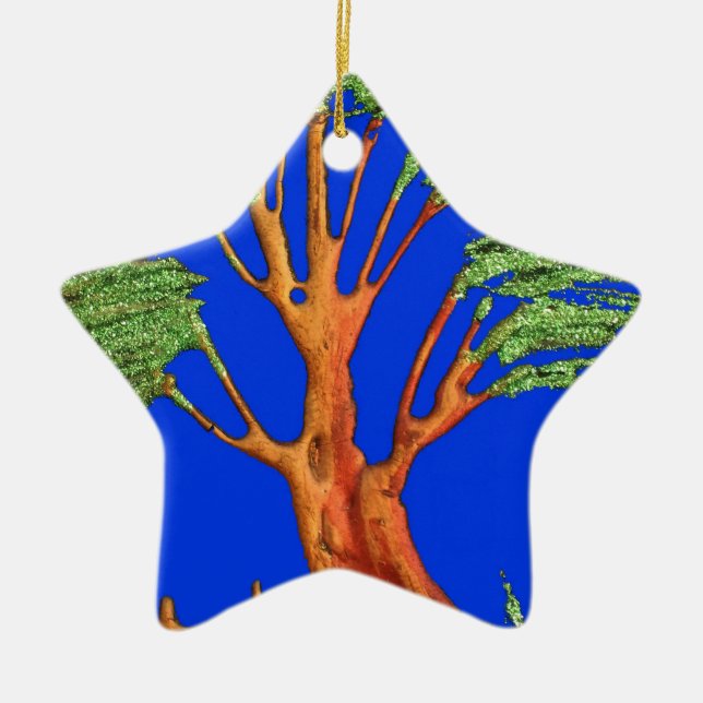 Unter dem blauen Himmel: Die Sammlung Acacia Tree Keramik Ornament (Vorne)