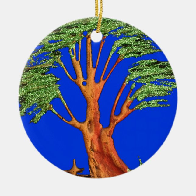 Unter dem blauen Himmel: Die Sammlung Acacia Tree Keramikornament (Vorne)