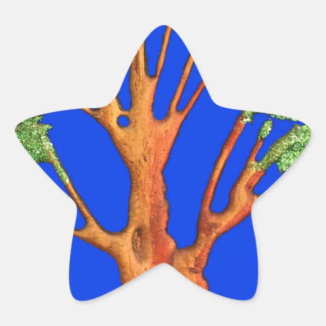 Unter dem blauen Himmel: Die Sammlung Acacia Tree Stern-Aufkleber (Vorderseite)