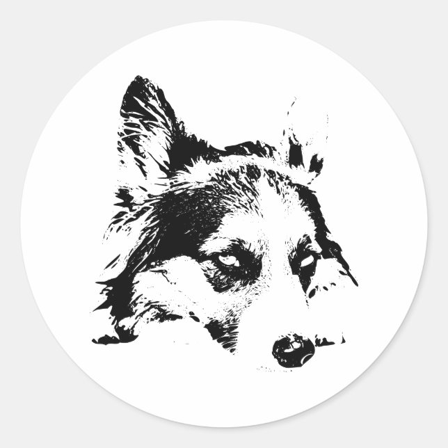 Unter-dem-Brow-Look Runder Aufkleber (Vorderseite)