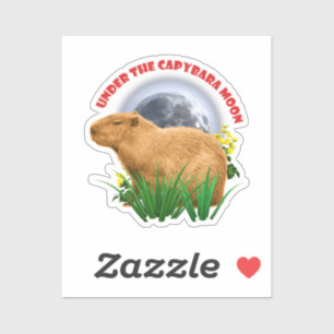 Unter dem Capybara-Mond Lustiges Capybara Aufkleber
