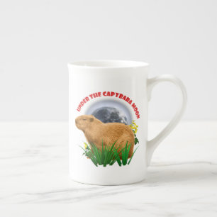 Unter dem Capybara-Mond Süßes Tier Prozellantasse