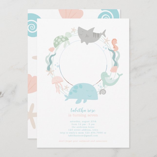 Unter dem Foto Birthday Einladung (Vorne/Hinten)