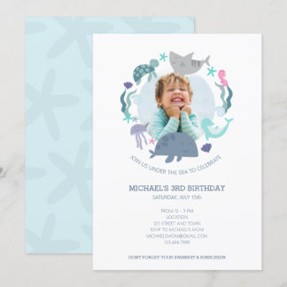 Unter dem Foto Birthday Einladung