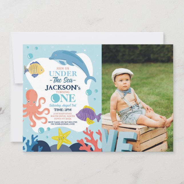 Unter dem Foto Dolphin Octopus 1. Einladung (Vorderseite)