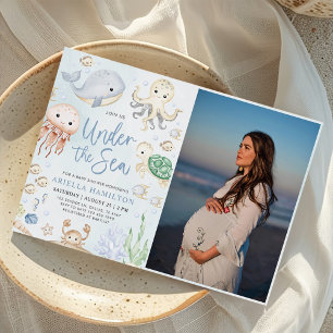 Unter dem Foto "Sea Animals Boy Baby Shower" Einladung